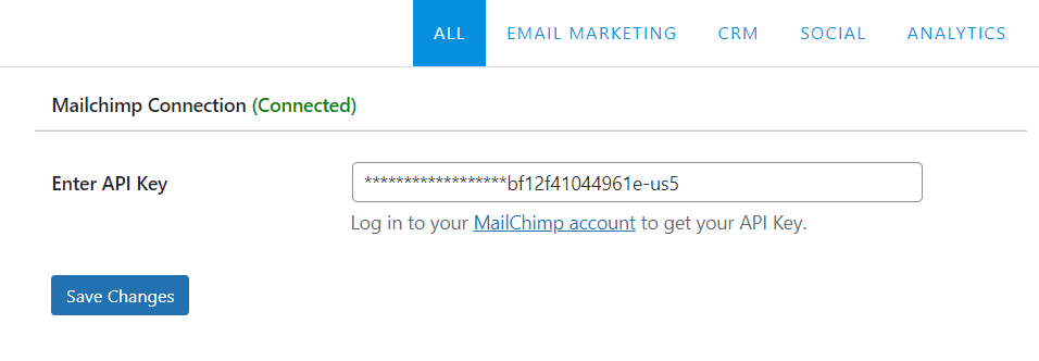 ربط mailoptin مع mailchimp