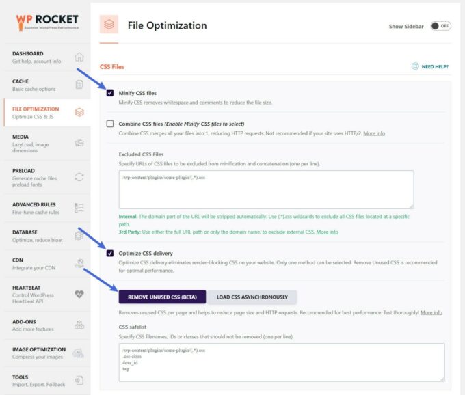 WP Rocket WooCommerce CSS 성능 최적화