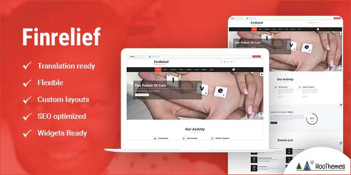 비영리 단체를 위한 FinRelief WordPress 테마