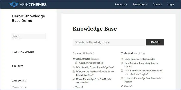 Heroic KB Plugin Base de Conhecimento Plugin WordPress