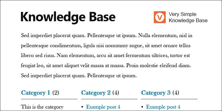 Plugin WordPress de base de conhecimento muito simples