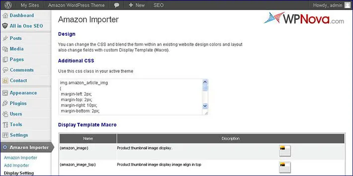 Amazon Importer WordPress 플러그인