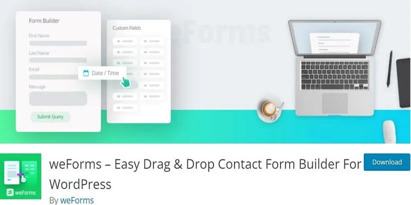 weForms – Easy-Drag-&Drop-Contact-Form-Builder-Best-Free-Contact-Form-Plugins