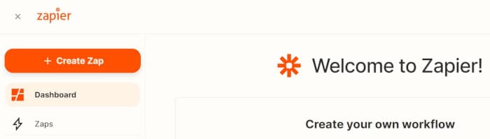 Création d'un Zap dans Zapier.