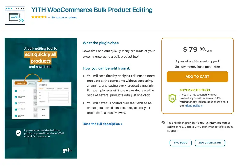 Plugin Pengeditan Produk Massal YITH WooCommerce