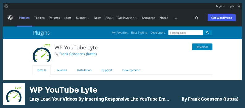 WP YouTube Lyte 플러그인 - 반응형 Lite YouTube Embed를 삽입하여 동영상을 지연 로드
