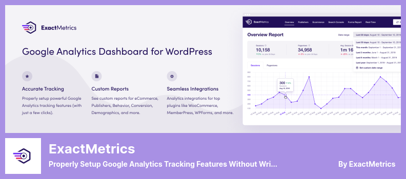 ExactMetrics Plugin - إعداد ميزات تتبع Google Analytics بشكل صحيح دون كتابة أي رمز