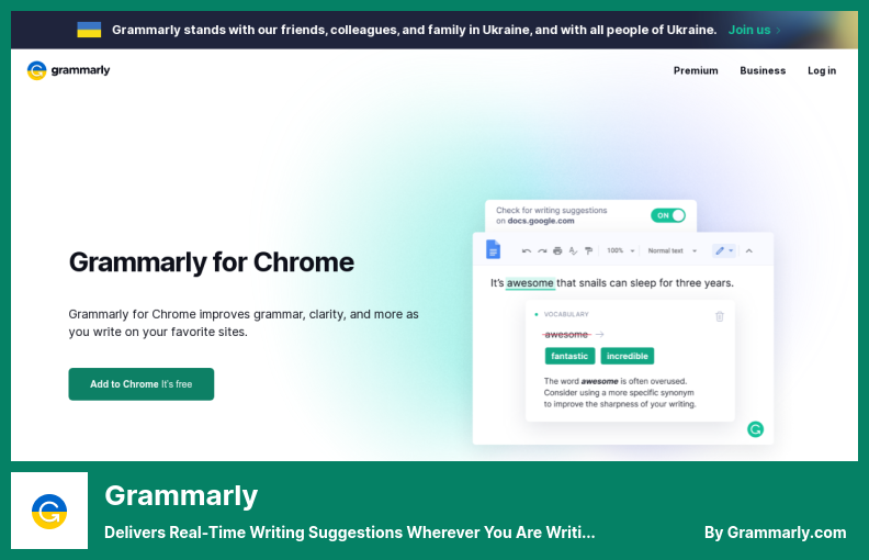 Grammarly 플러그인 - 온라인 어디에서나 실시간 글쓰기 제안 제공