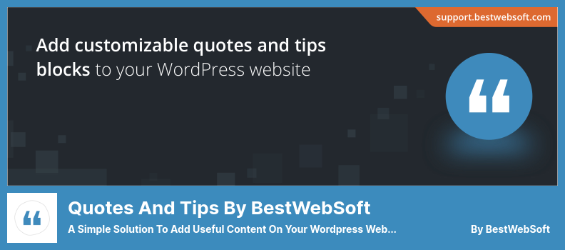 Zitate und Tipps von BestWebSoft Plugin - Eine einfache Lösung, um nützliche Inhalte auf Ihrer WordPress-Website hinzuzufügen
