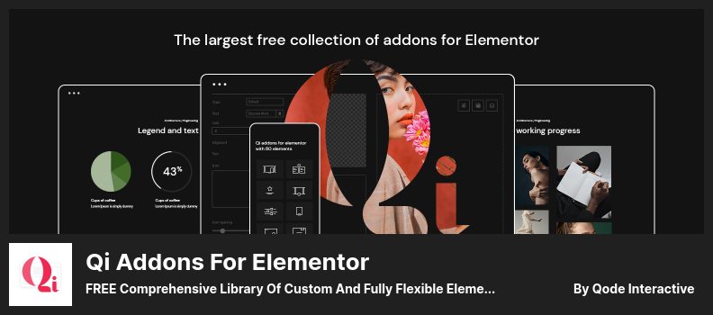 Qi-Addons für das Elementor-Plug-in - KOSTENLOSE umfassende Bibliothek mit benutzerdefinierten und vollständig flexiblen Elementor-Widgets