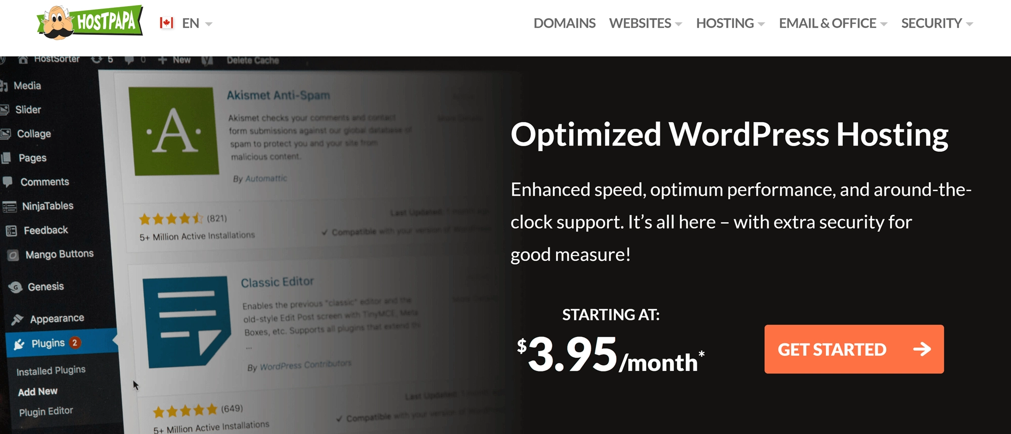 캐나다를 호스팅하는 최고의 WordPress: HostPapa