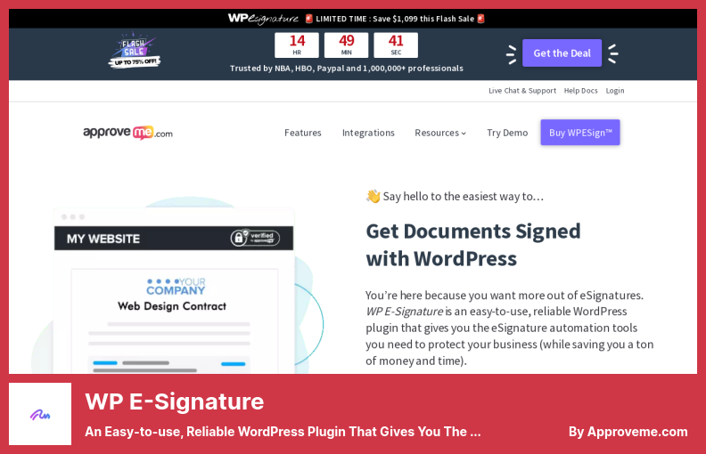إضافة WP E-Signature Plugin سهل الاستخدام وموثوق به لبرنامج WordPress الذي يمنحك أدوات أتمتة Esignature