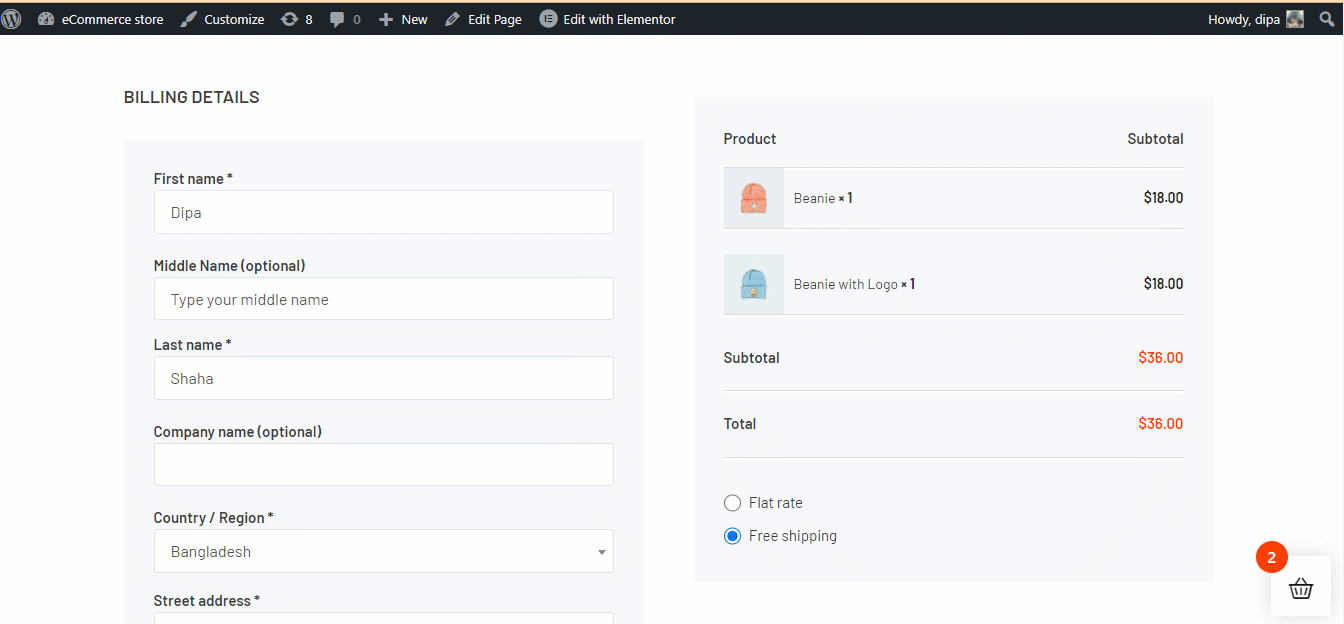 ștergeți câmpul personalizat de plată folosind câmpurile de plată suplimentare ShopEngine din WooCommerce