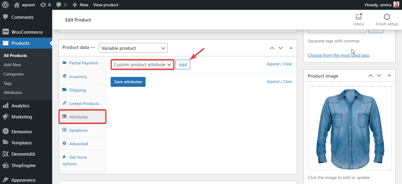 Come aggiungere un prodotto variabile WooCommerce con ShopEngine