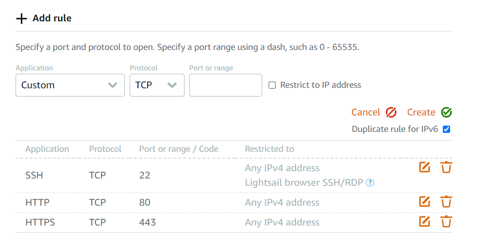 Regole di connessione SSH in AWS