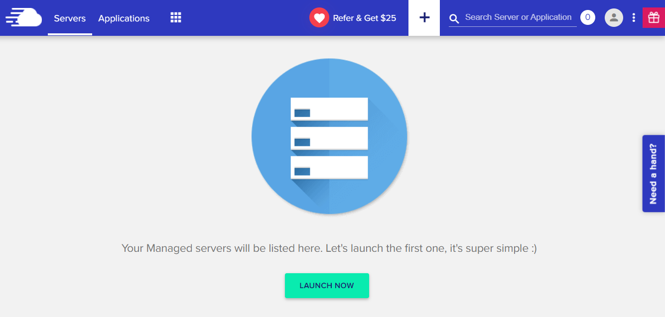 La pagina Server Cloudways