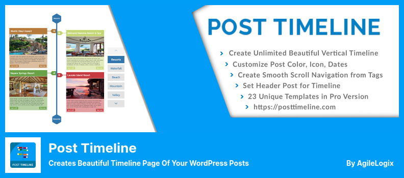 Post Timeline Plugin - يُنشئ صفحة الجدول الزمني الجميلة لمشاركات WordPress الخاصة بك