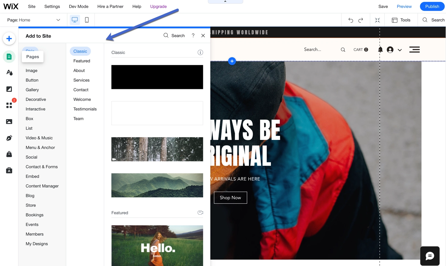 Wix Builder mit Modulen - Wix vs. Weebly