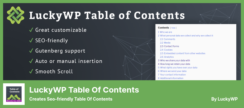 Plugin Daftar Isi LuckyWP - Membuat Daftar Isi yang Seo-friendly