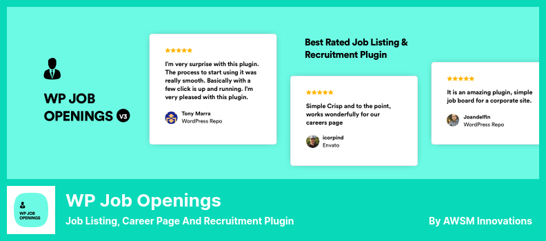 WP Job Openings Plugin - Job Listing, Career Page e Plugin de Recrutamento