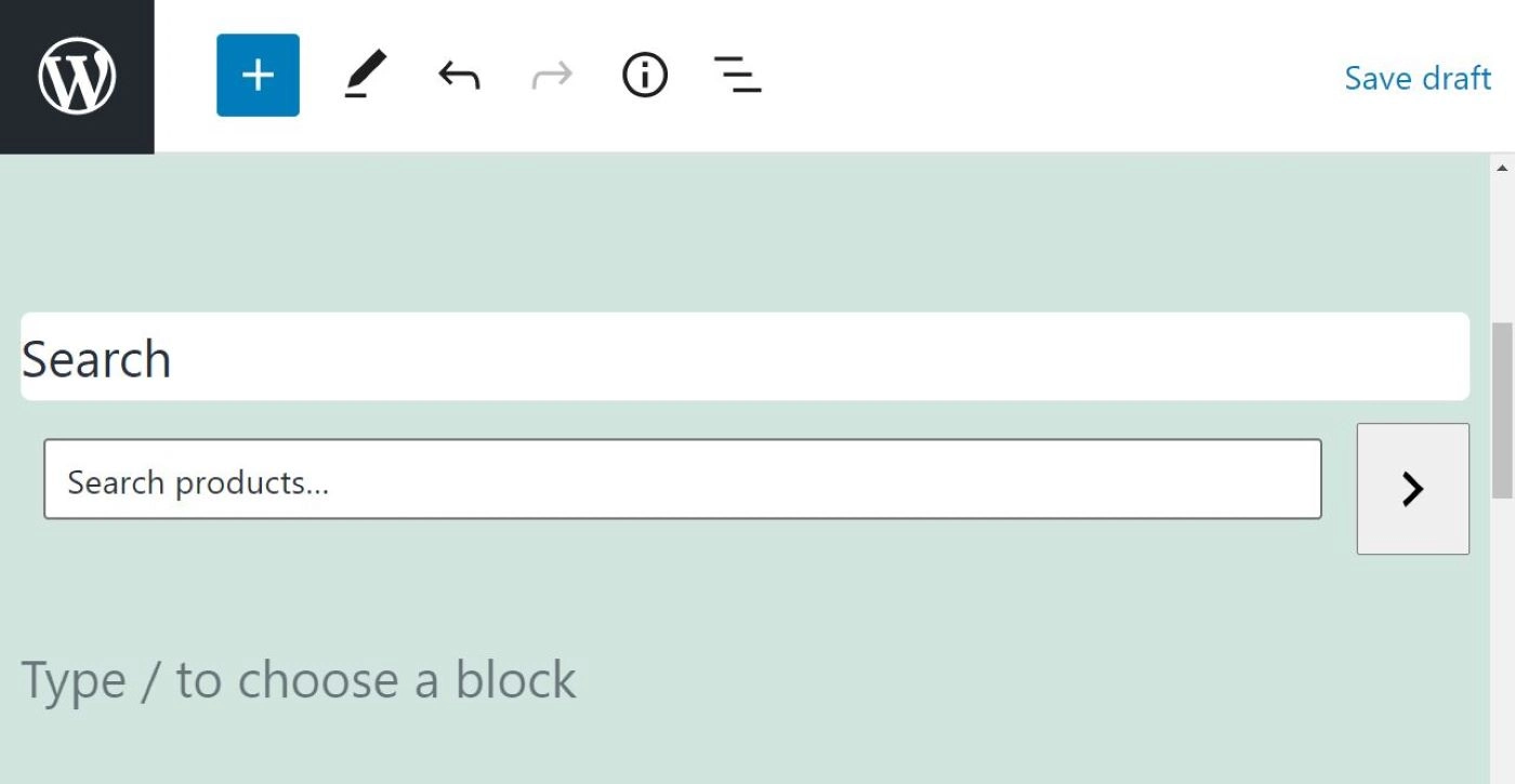 Il blocco WooCommerce di ricerca prodotti