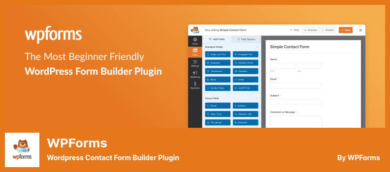 WPForms Plugin - برنامج WordPress Contact Form Builder Plugin