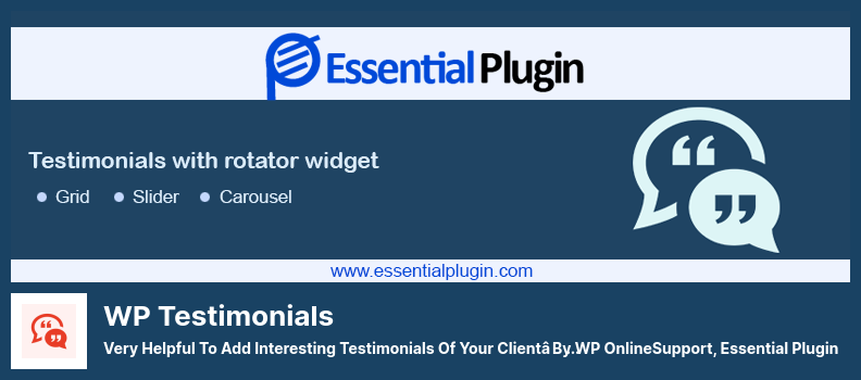 البرنامج المساعد WP Testimonials Plugin - مفيد جدًا لإضافة شهادات مثيرة للاهتمام لعميلك