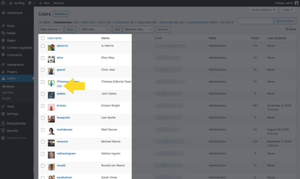 ubah peran pengguna WordPress