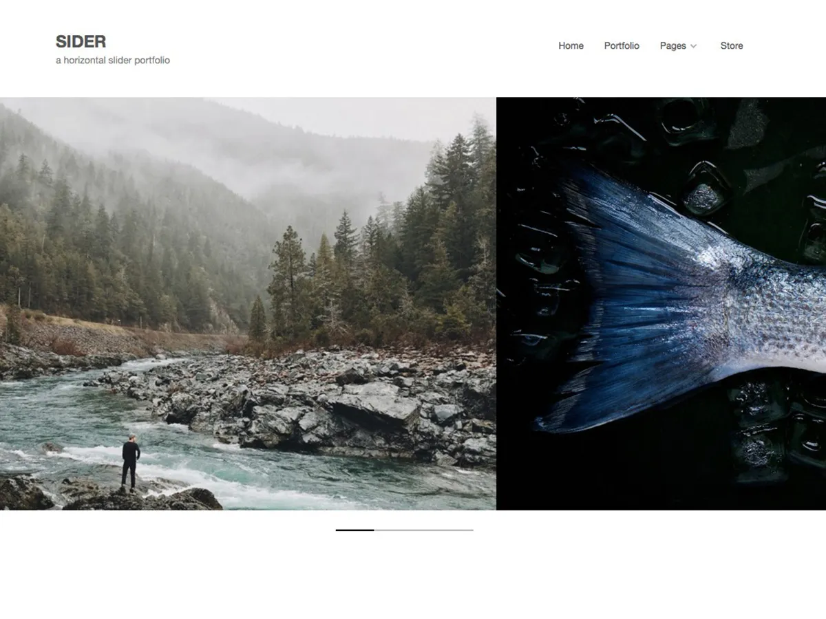Tema WordPress orizzontale Sider
