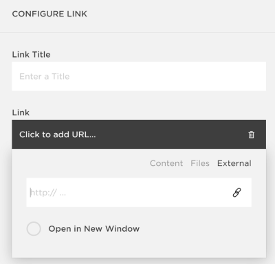 Opcja dodania linku do paska nawigacyjnego Squarespace.
