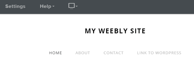 Ein Beispiel für ein Weebly-Menü.