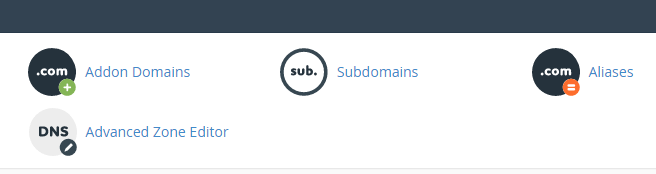 Die Option zum Erstellen einer Subdomain.
