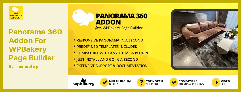 用于 WPBakery 页面构建器插件的全景 360 插件 - 使用用于 WPBakery 页面构建器的 360 全景插件创建全景图