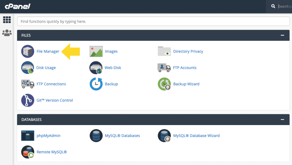 cPanel 파일 관리자