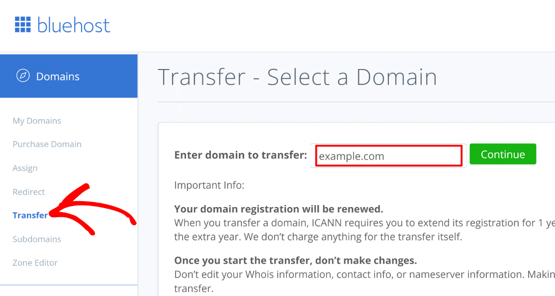 Przenieś domenę do bluehost