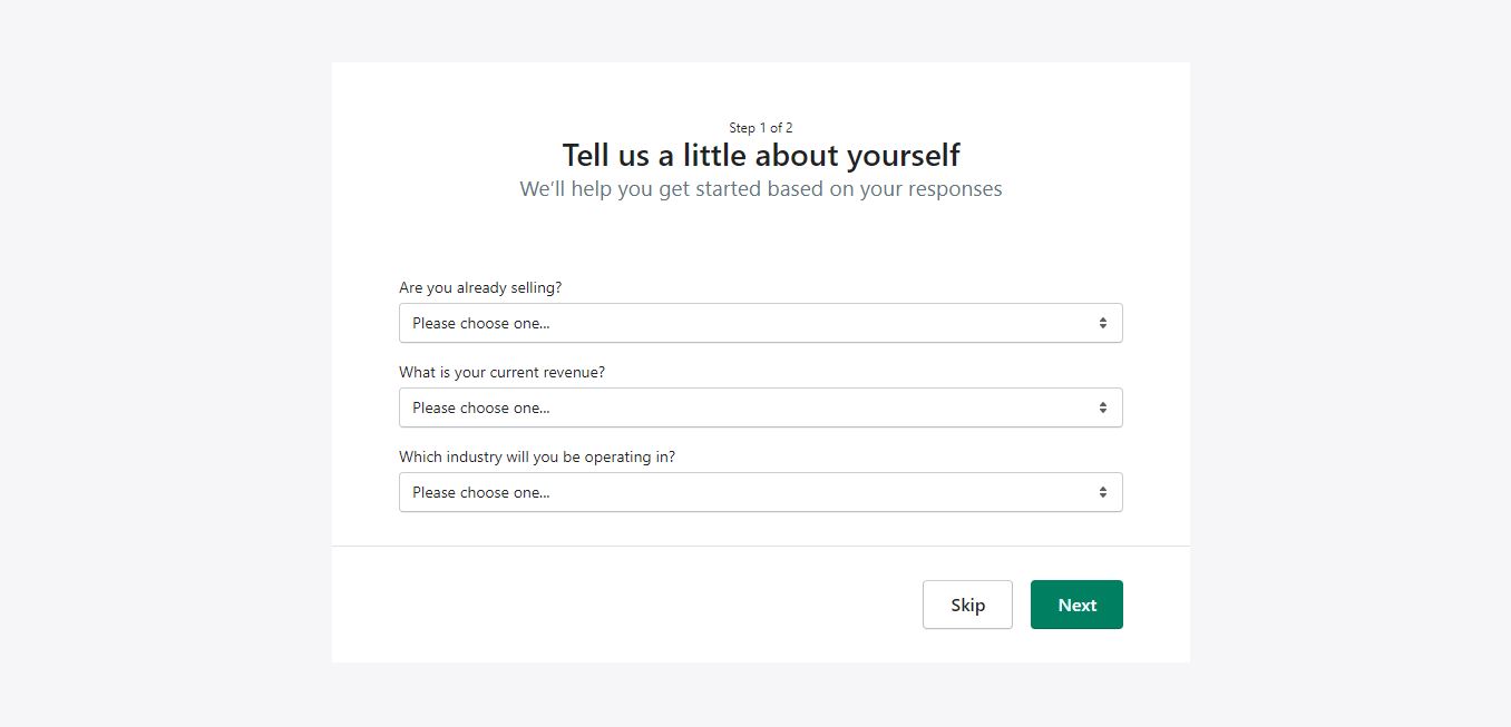 자신에 대해 Shopify에 알리기
