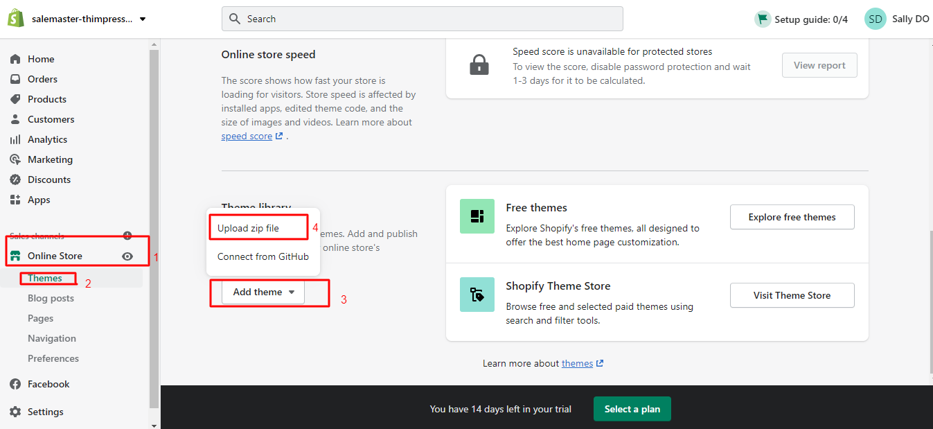 zip 파일 업로드 shopify 테마