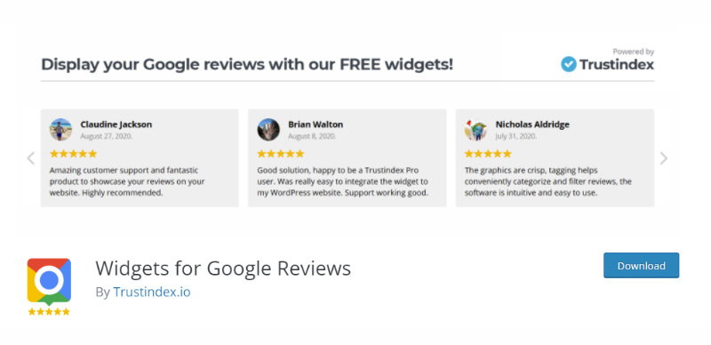 5+ WordPress Yelp 评论的最佳工具 3 Widgets for Google Reviews