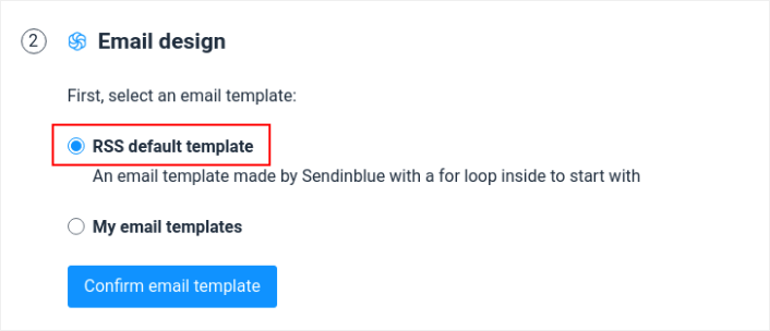 Design predefinito dell'e-mail del feed RSS