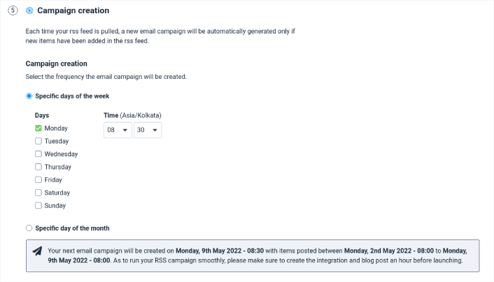 Programmazione e-mail RSS Sendinblue