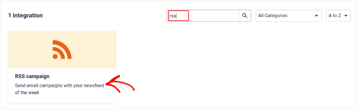 Integrazione RSS di Sendinblue