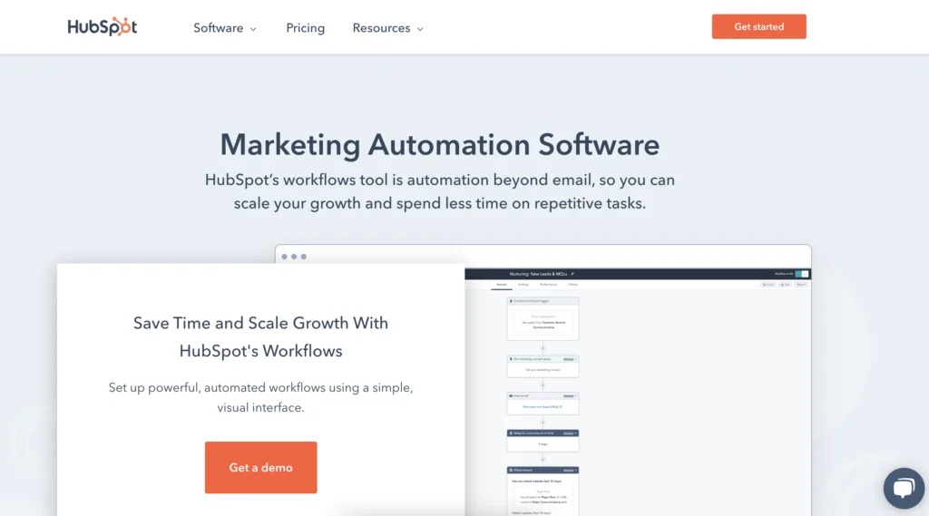 HubSpotMarketingAutomationソフトウェアのスクリーンショット