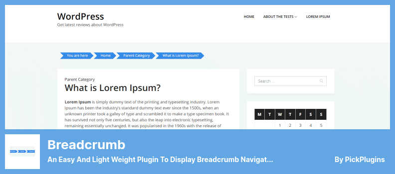 Breadcrumb Plugin - 显示面包屑导航的简单轻量级插件