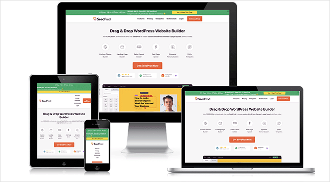 レスポンシブウェブサイトの例-SeedProd SeedProd responsive website example