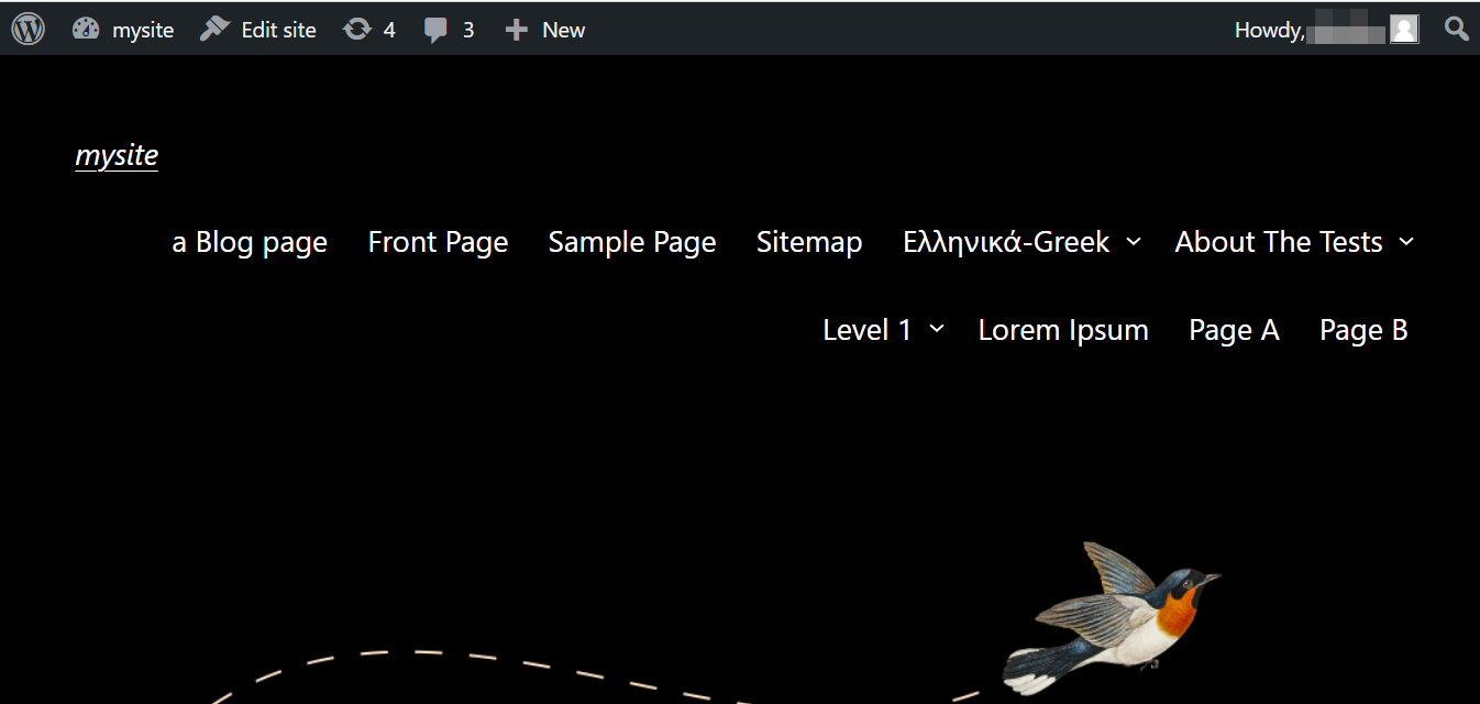 ลิงก์ไปยังแดชบอร์ด WordPress