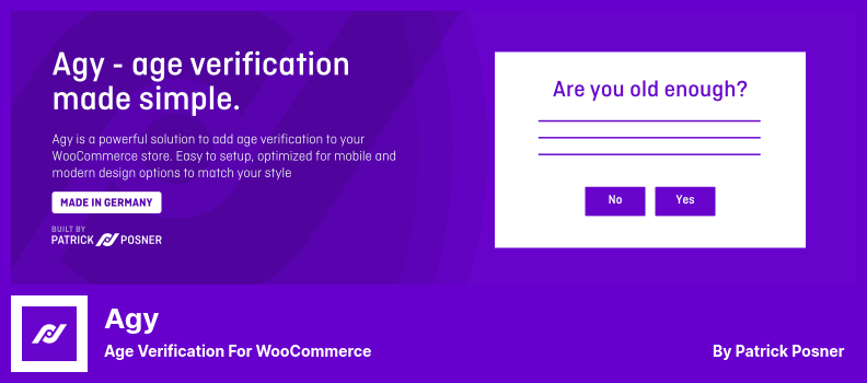 Agy Plugin - Verificarea vârstei pentru WooCommerce