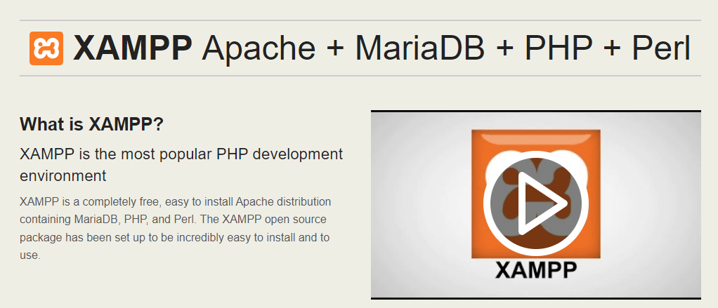 Das lokale XAMPP-Entwicklungstool.