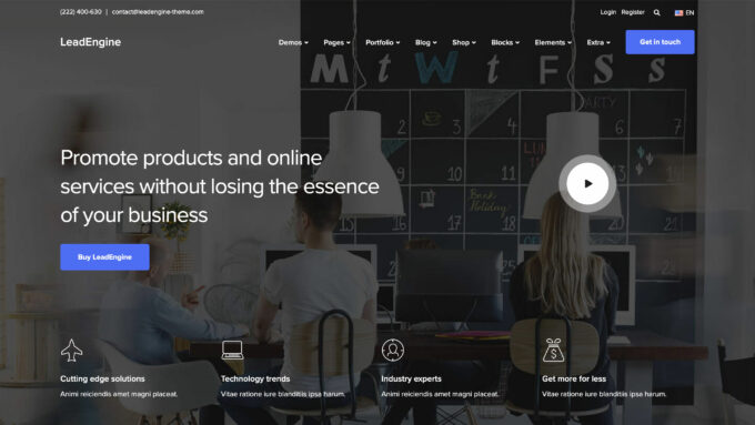 LeadEngine 리드 생성 WordPress 테마