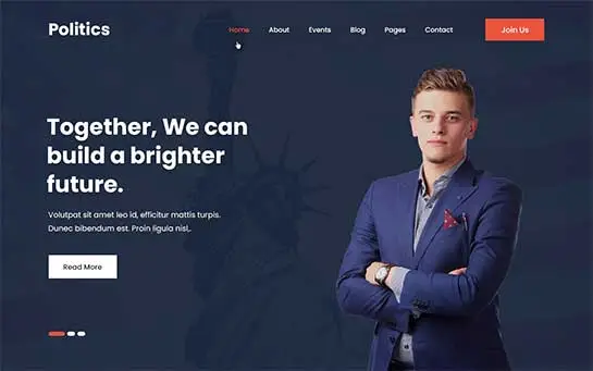 Thème WordPress candidat politique