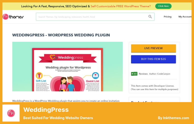 WeddingPress Plugin - Am besten geeignet für Besitzer von Hochzeitswebsites